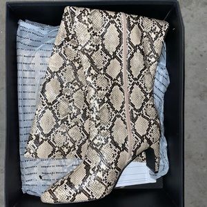 Snake print Knee high boots